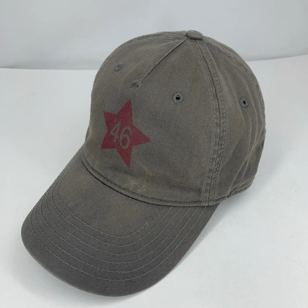 Red Star 46 Hat Women / Youth Gray Adjustable Snapback Baseball Cap DISCOLORED